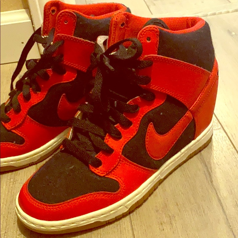 Retro Nike hightop sneakers.